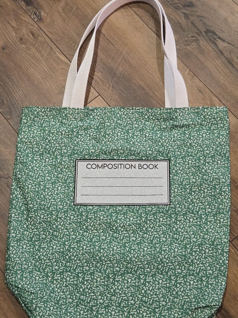 Retro Green Composition Notebook Tote Bag & Matching Zippered Pouch Set